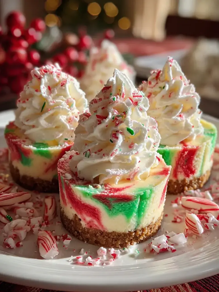 No-Bake Christmas Mini Cheesecakes