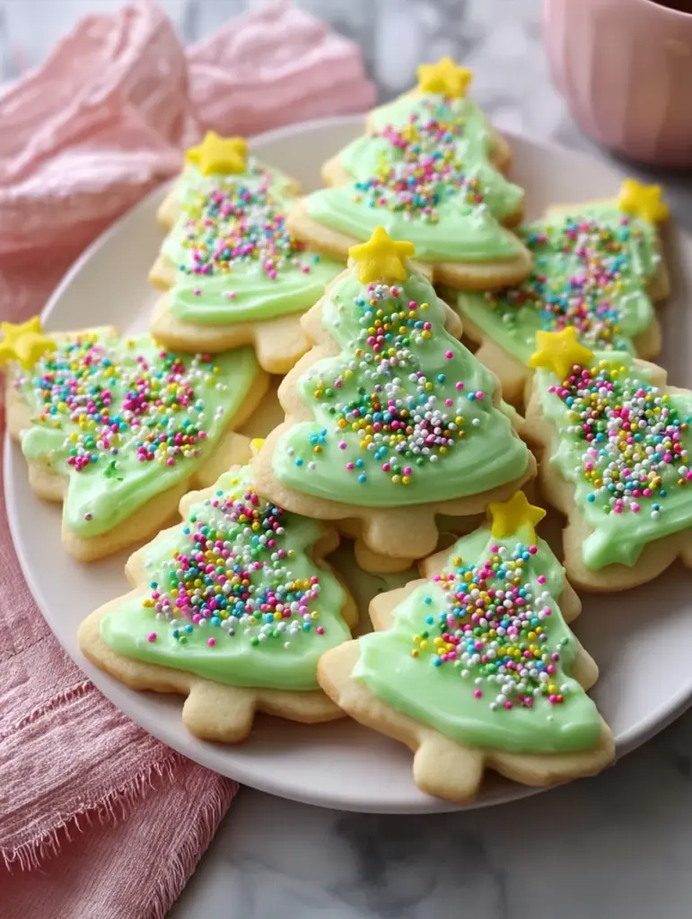 Soft Christmas Tree Sugar Cookies