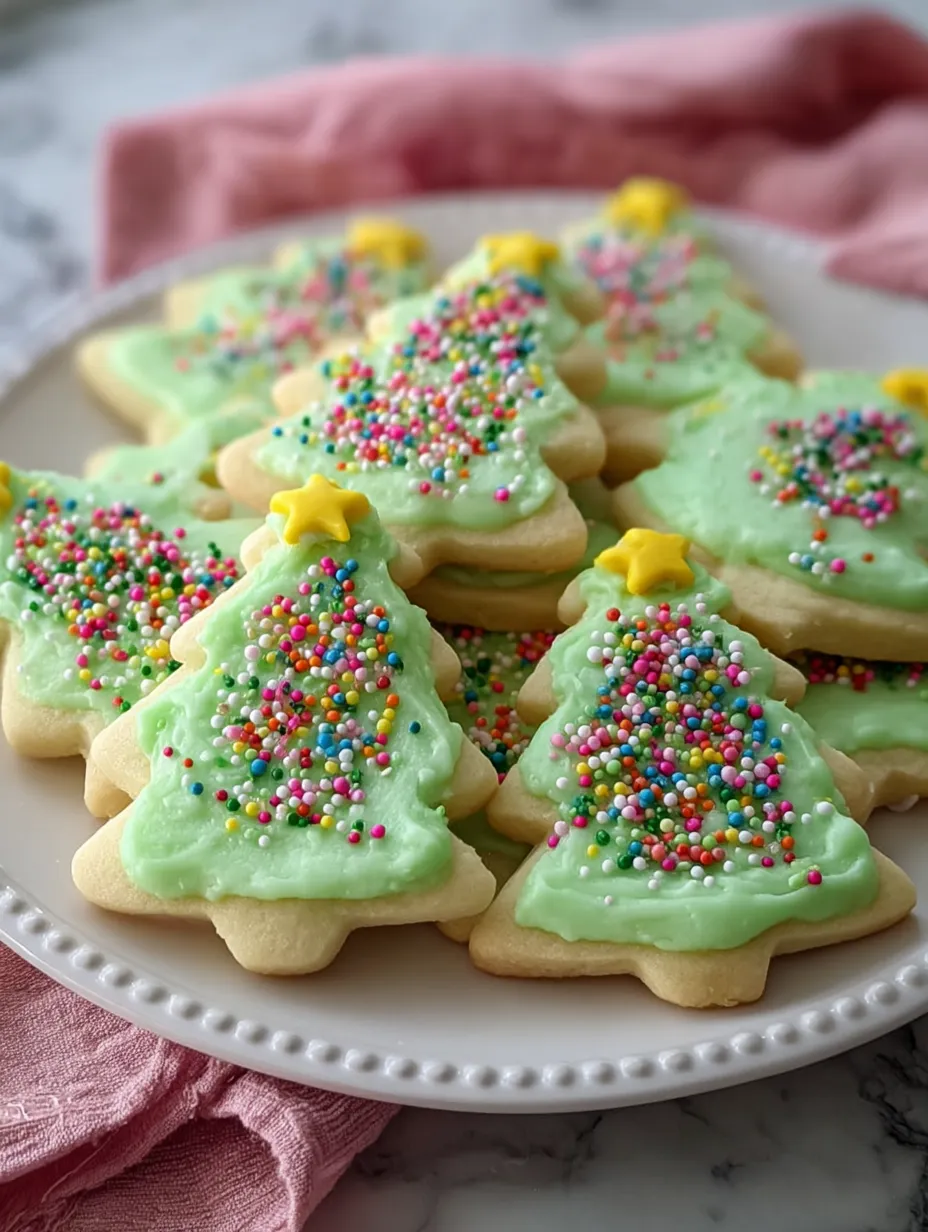 Soft Christmas Tree Sugar Cookies