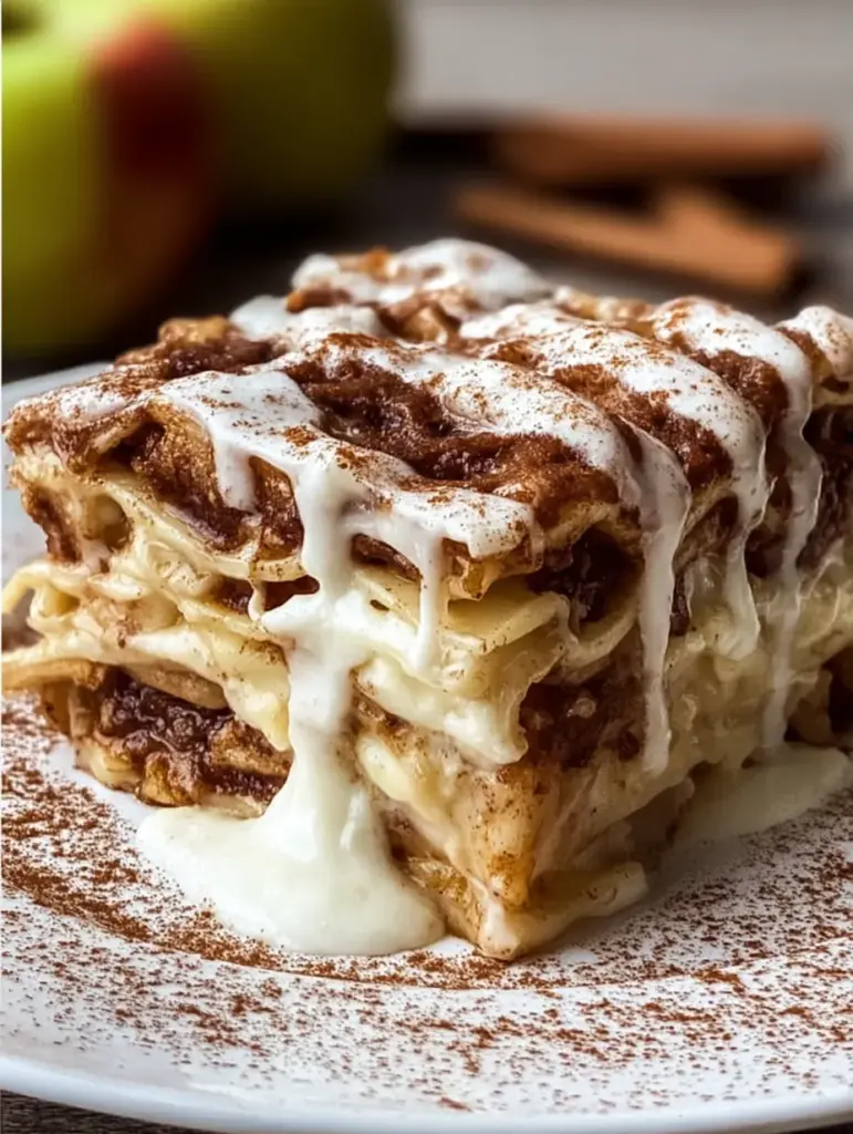 Cinnamon Roll Apple Lasagna