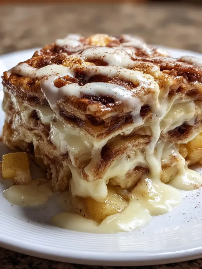 Cinnamon Roll Apple Lasagna