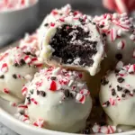 No-Bake Peppermint Bark Snowballs