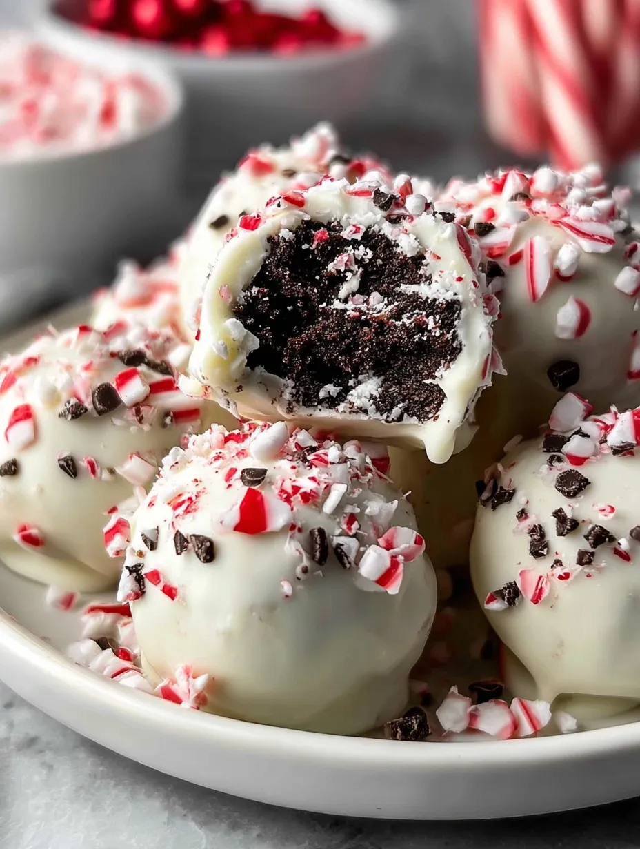 No-Bake Peppermint Bark Snowballs
