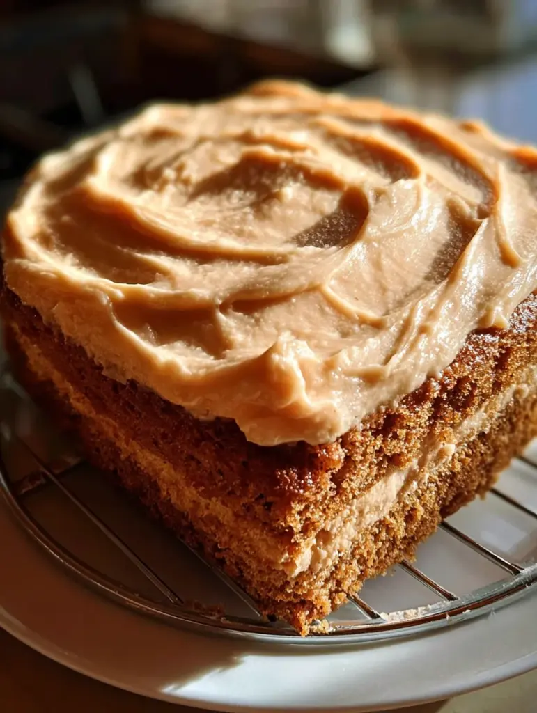 pumpkin Spice Gooey Cake with Brown Sugar Cream Cheese Frosting