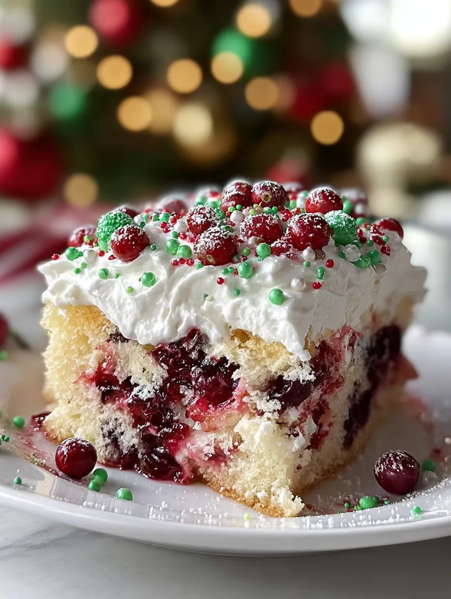 Christmas Cranberry Poke Cake