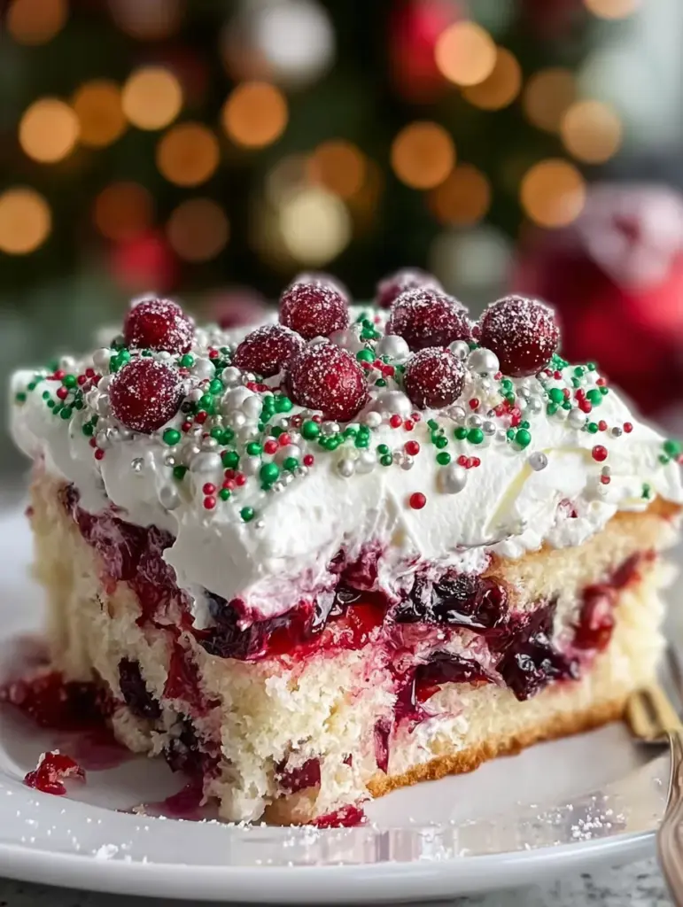 Christmas Cranberry Poke Cake