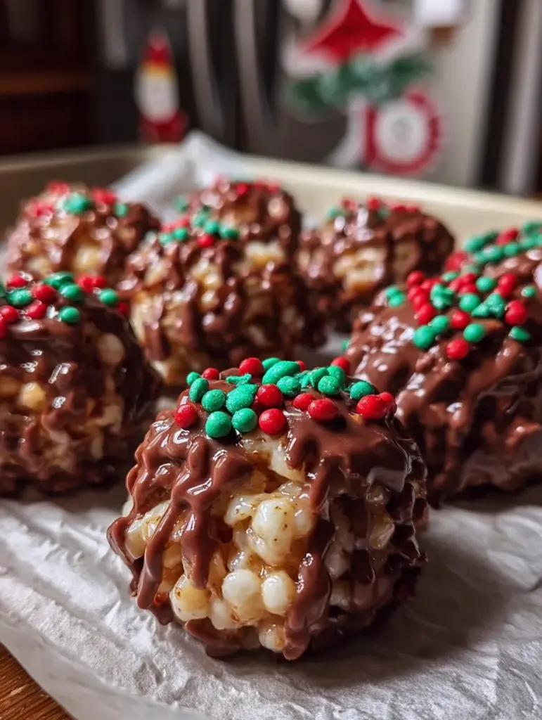 Christmas Chocolate Rice Krispie Balls