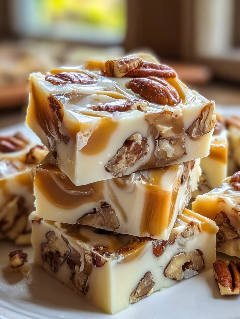White Chocolate Caramel Pecan Fudge
