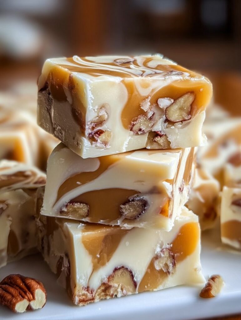 White Chocolate Caramel Pecan Fudge