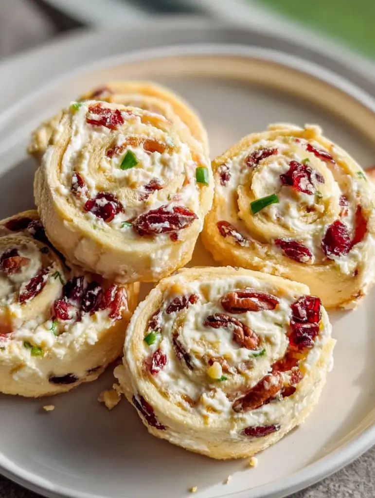 Pineapple Cranberry Cream Cheese Party Pinwheels