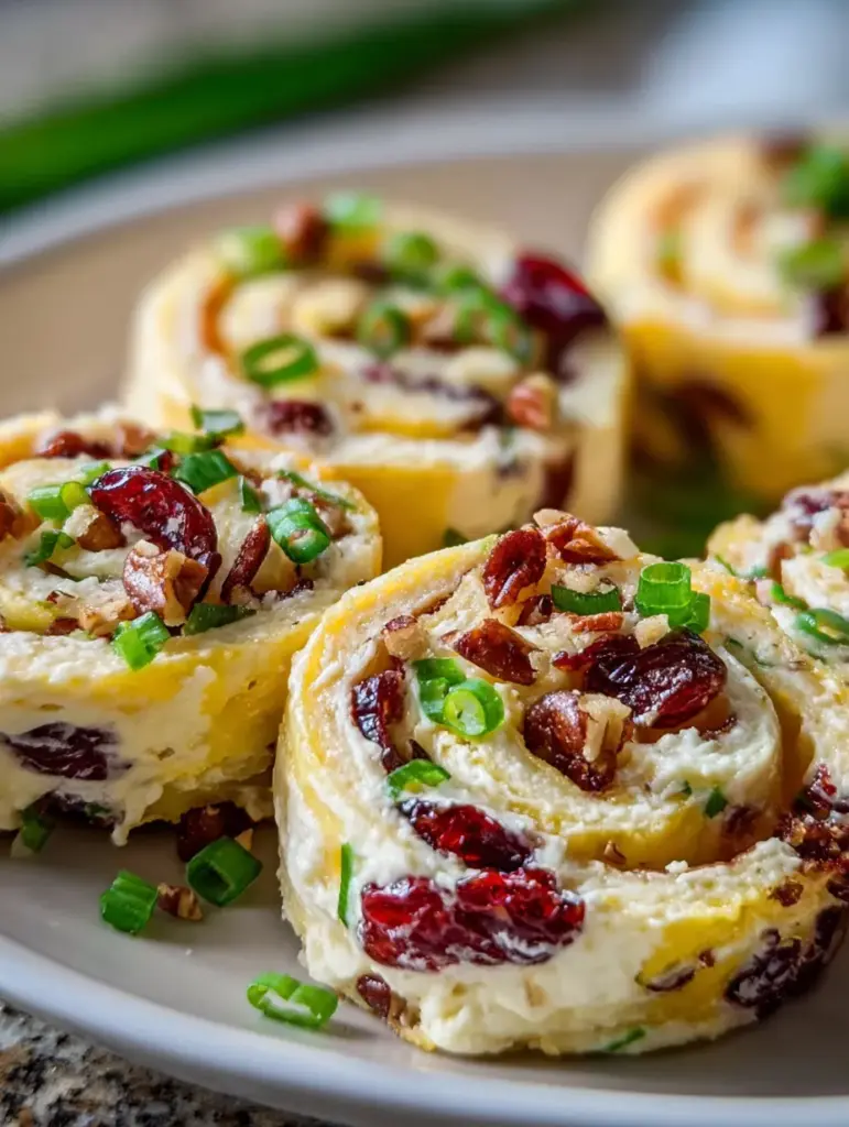 Pineapple Cranberry Cream Cheese Party Pinwheels
