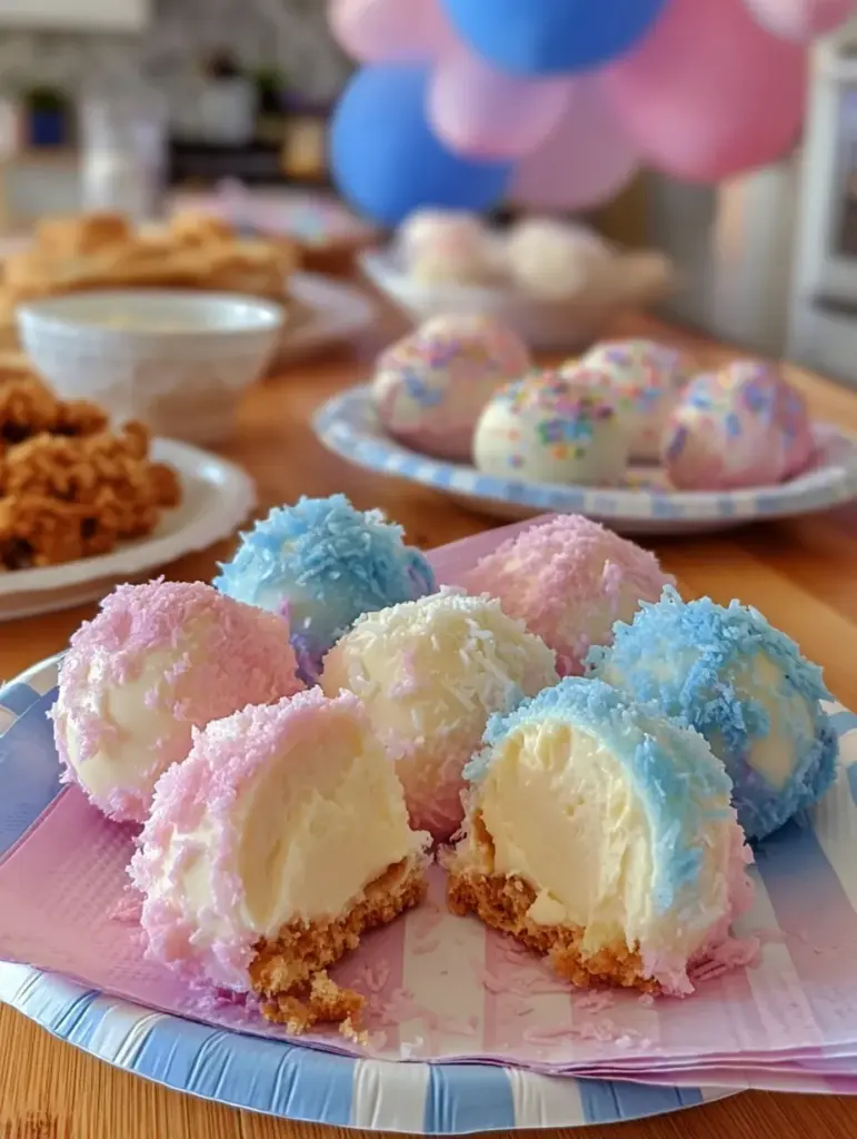 Crispy Cotton Candy Cheesecake Bombs