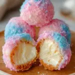 Crispy Cotton Candy Cheesecake Bombs