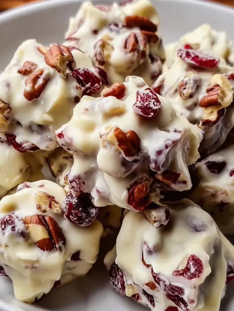 Christmas White Chocolate Cranberry Pecan Candy