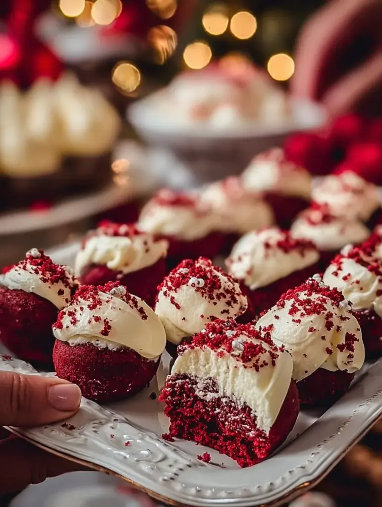 Christmas Red Velvet Cheesecake Bites
