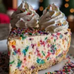 No-Bake Christmas Funfetti Cheesecake