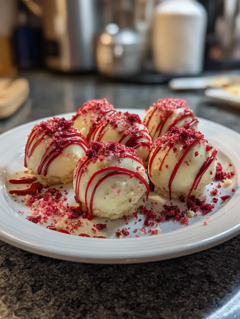 Raspberry White Chocolate Cheesecake Truffles