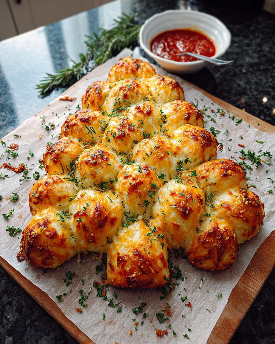 Cheesy Christmas Tree Bread