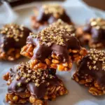 Chocolate-Dipped Caramel Star Crunch Cookies