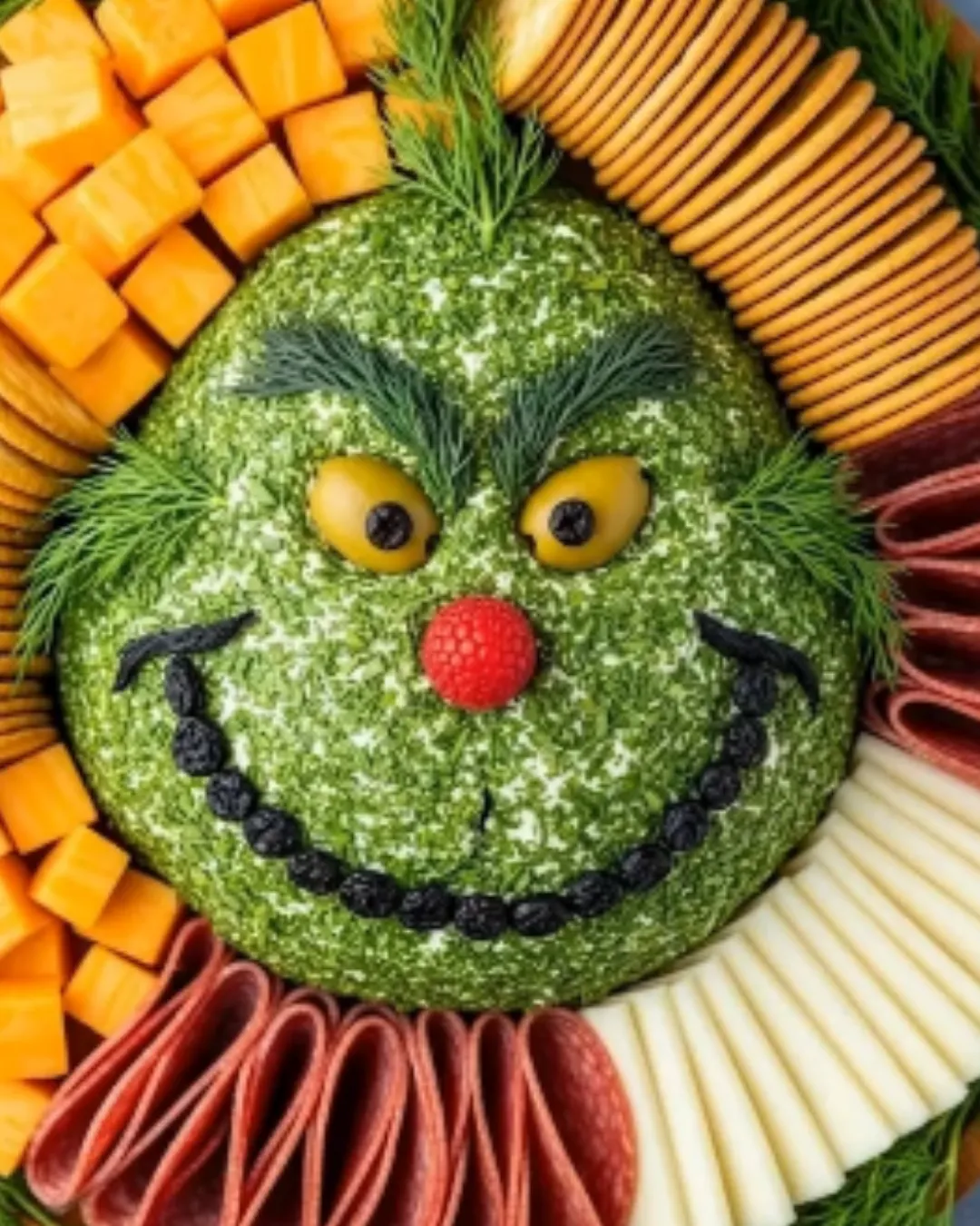 Grinch Face Holiday Cheeseball