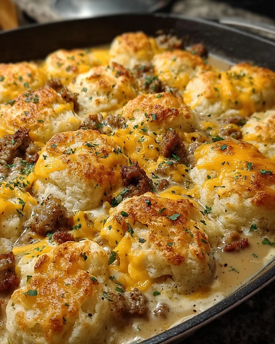 Hashbrown Gravy Biscuit Bake