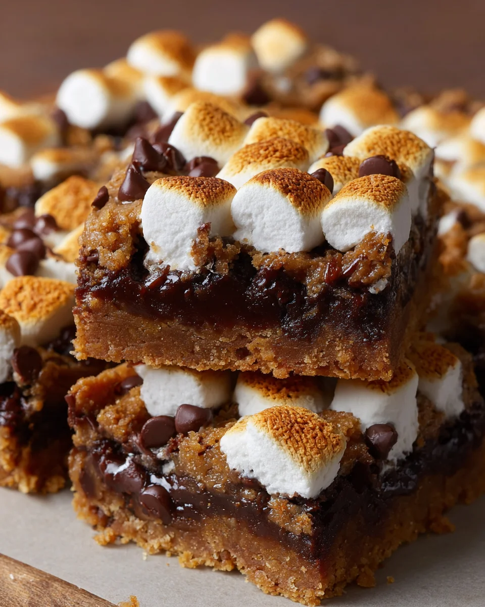 Smores Gingerbread Cookie Bars