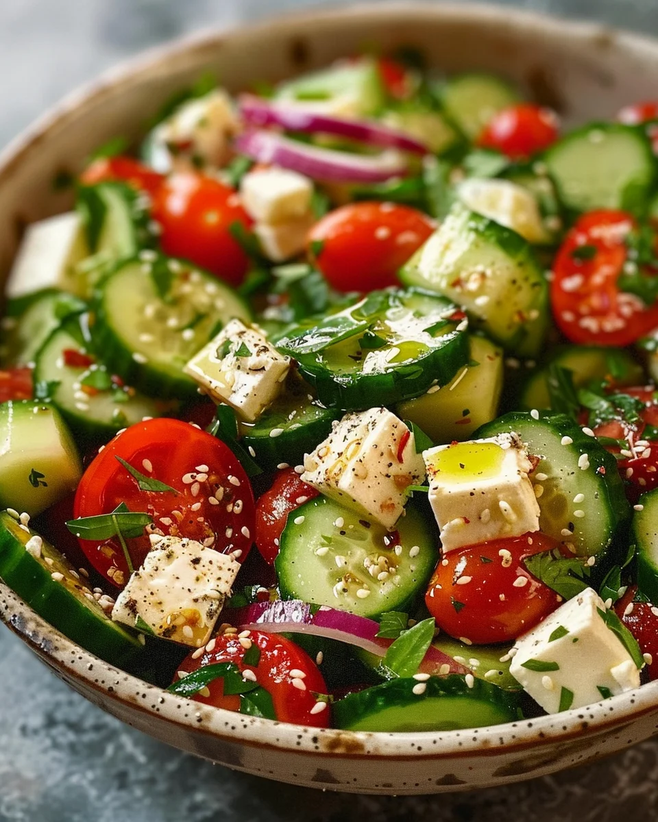 Greek Cucumber Tomato Feta Salad: A Refreshing Delight!