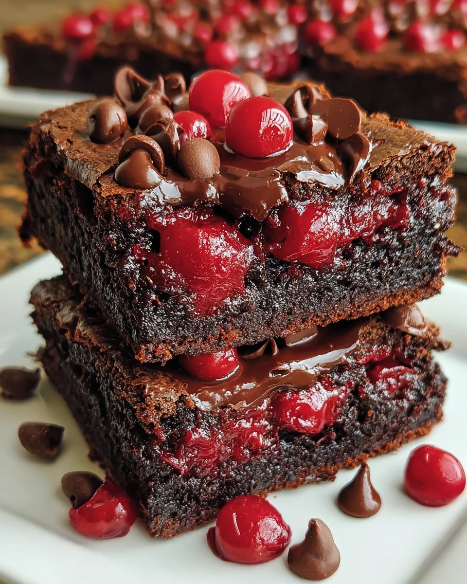 Fudgy Cherry Brownies Ganache