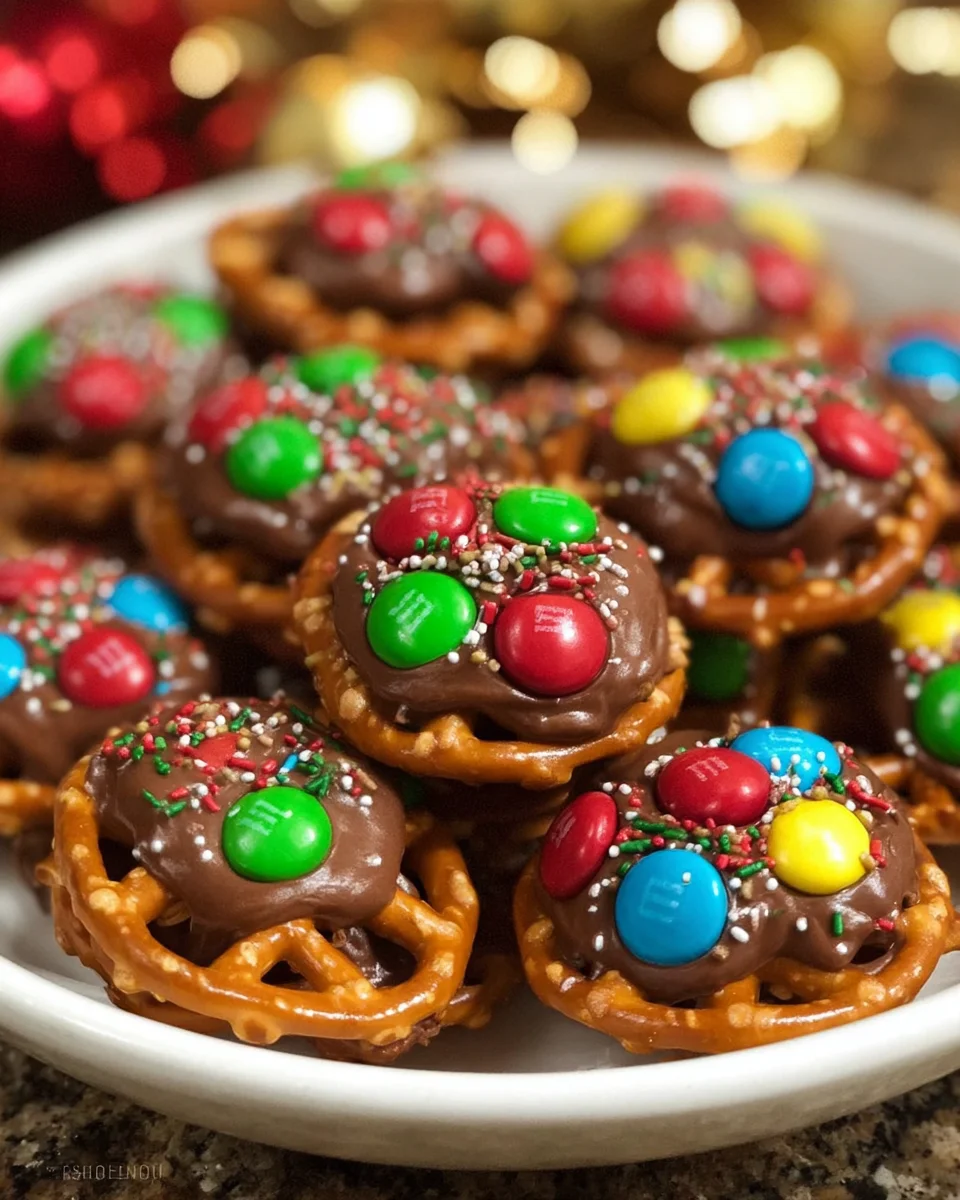 Rolo Pretzels with M&M Candies