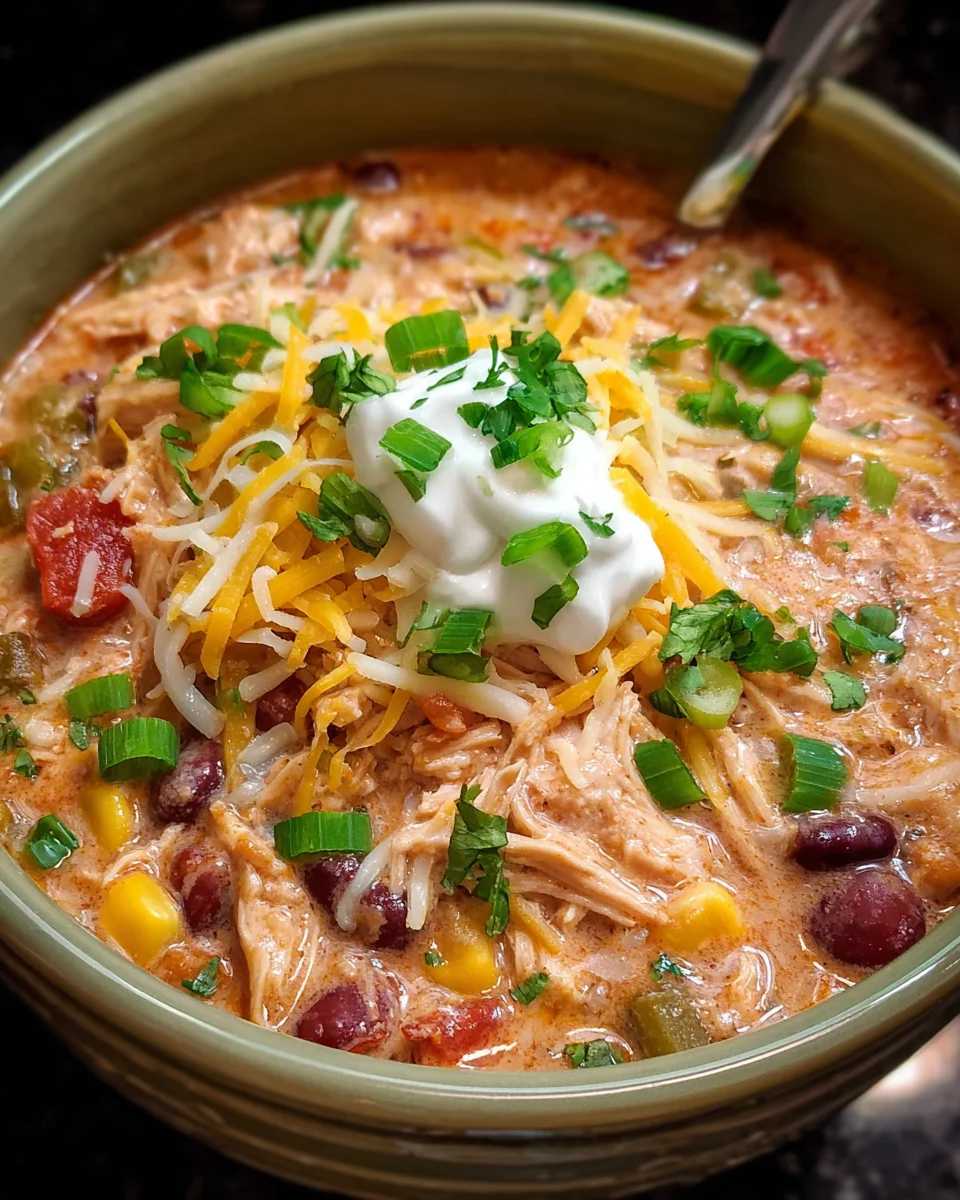 Crockpot Cream Cheese Chicken Chili is a must-try recipe!