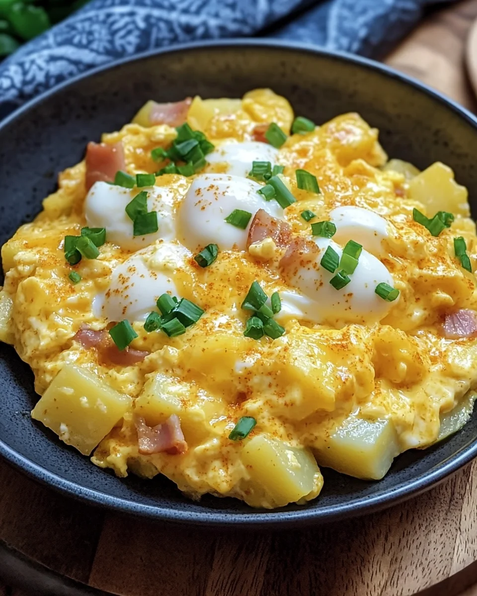 Cheesy Potato Egg Scramble