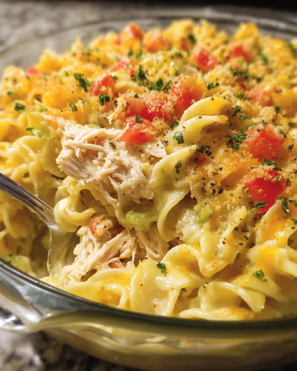 Chicken Cheddar Noodle Bake