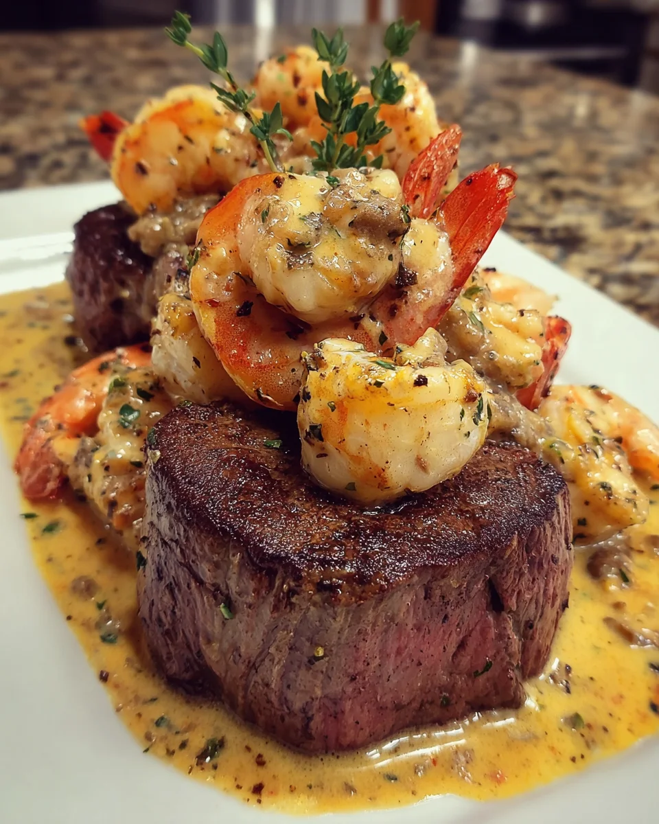 Steak with Shrimp Lobster Sauce