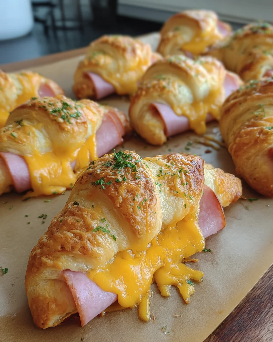 Ham Cheddar Crescent Roll-Ups