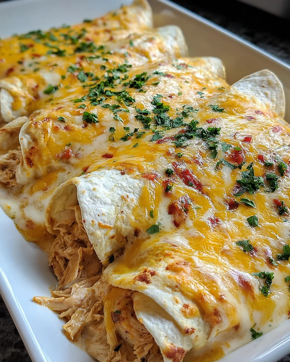 Queso Chicken Enchiladas Bake