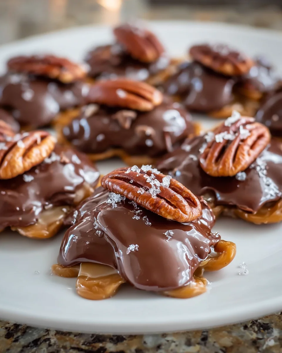 Chocolate Pecan Turtle Clusters