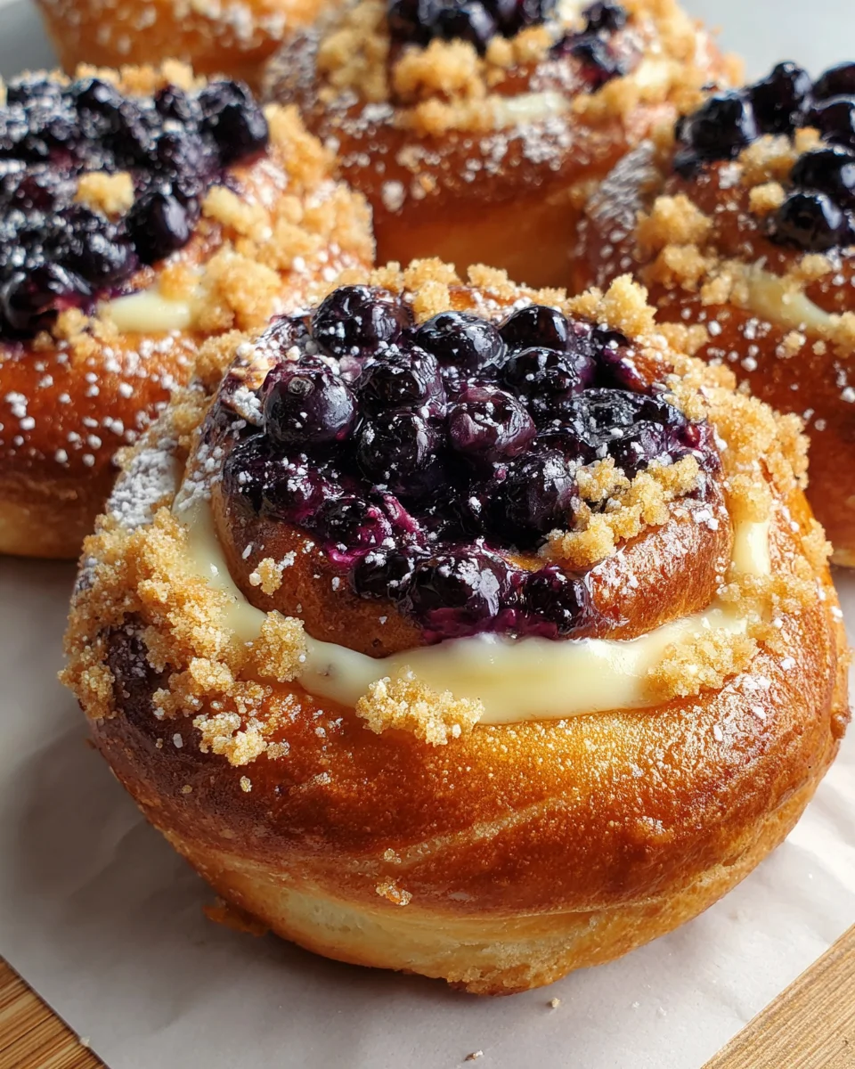 Blueberry Cheesecake Brioche Buns