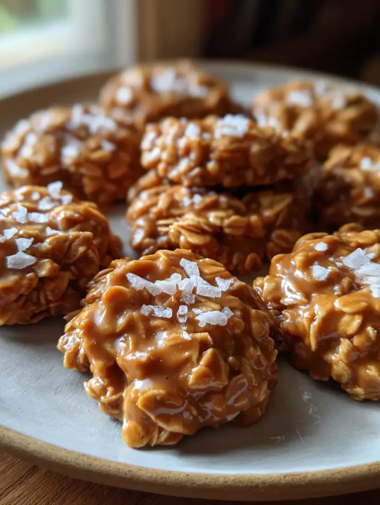 No-Bake Salted Caramel Cookies