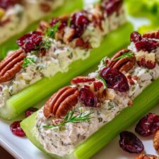 Cranberry Pecan Herb Cream Cheese Stuffed Celery-image