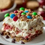 Christmas M&M Strawberry Crunch Dessert Lasagna