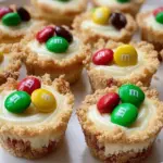 M&M No-Bake Cheesecake Cookie Cups