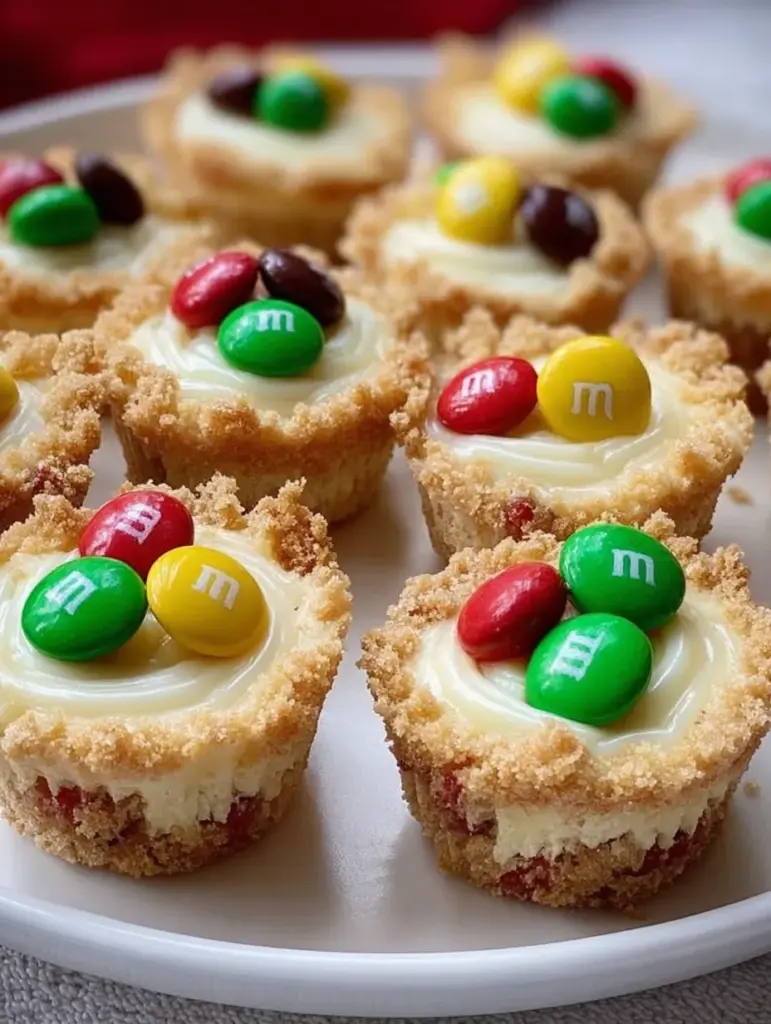 M&M No-Bake Cheesecake Cookie Cups