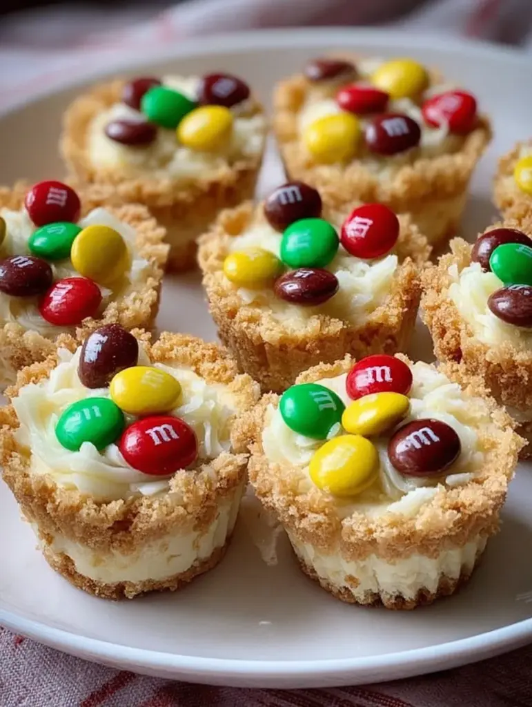 M&M No-Bake Cheesecake Cookie Cups