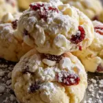 White Chocolate Cranberry Snow Kiss Cookies