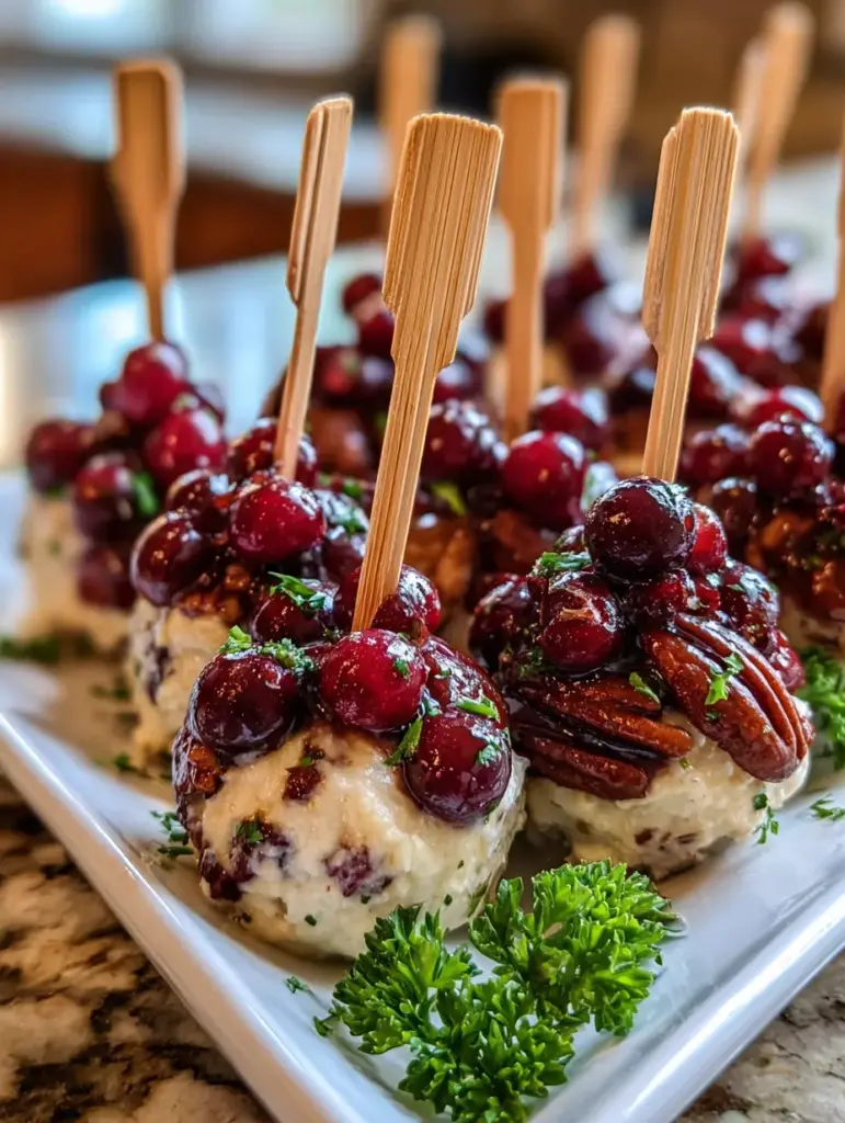Cranberry Pecan Cream Cheese Holiday Skewer Bites