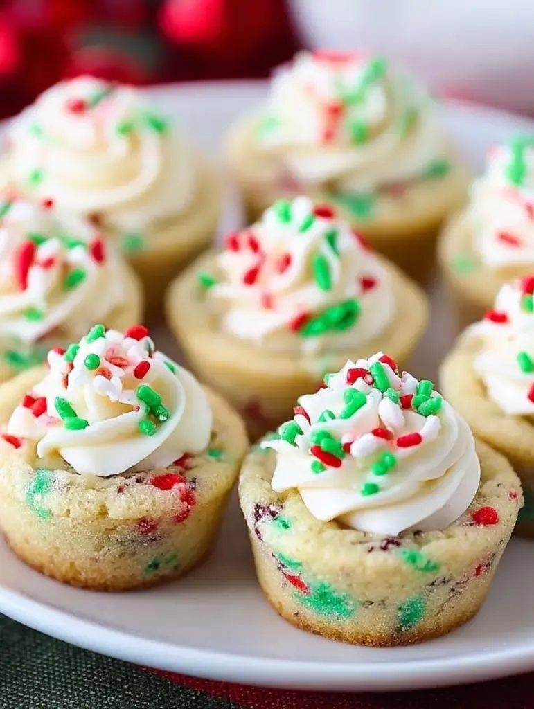 christmas Sprinkle Cookie Cups