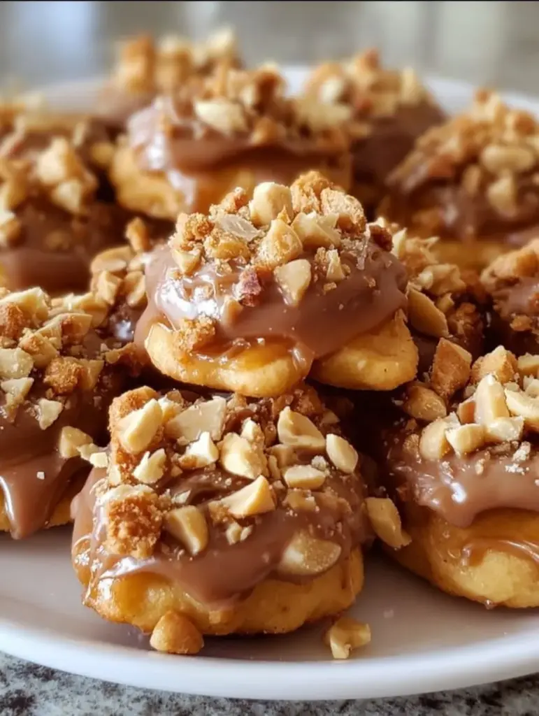 Ritz Cracker Caramel Peanut Stacks