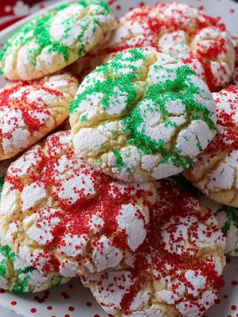 Cool Whip Christmas Crinkle Cookies