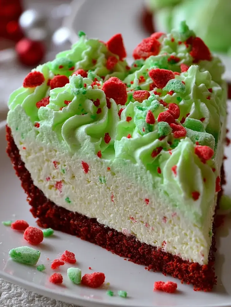 No-Bake Grinch Mousse Pie