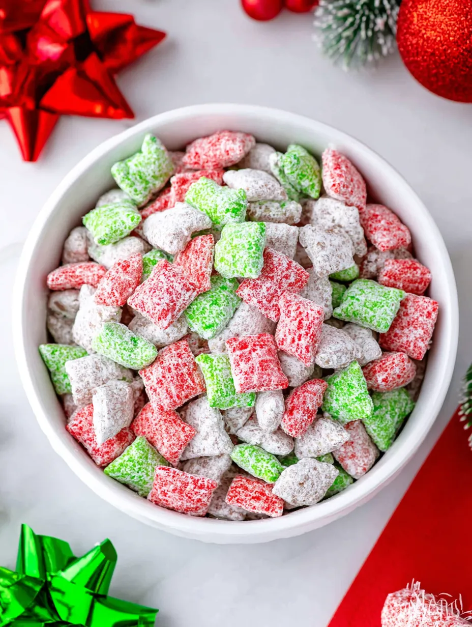 🎄 Christmas Red & Green Puppy Chow – A Festive Holiday Treat Everyone Will Love! ❤️💚